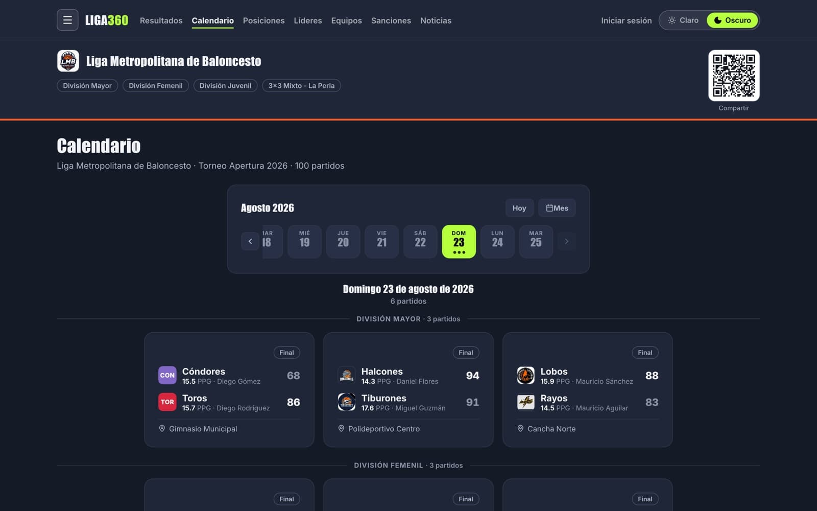 Web: Calendario publicado para toda la afición